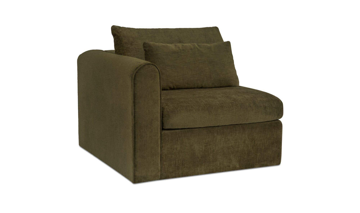 40.16" Dark Green Upholstered Left Arm Facing Chair