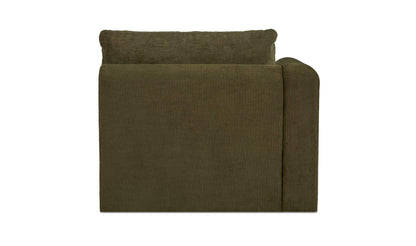 40.16" Dark Green Upholstered Left Arm Facing Chair