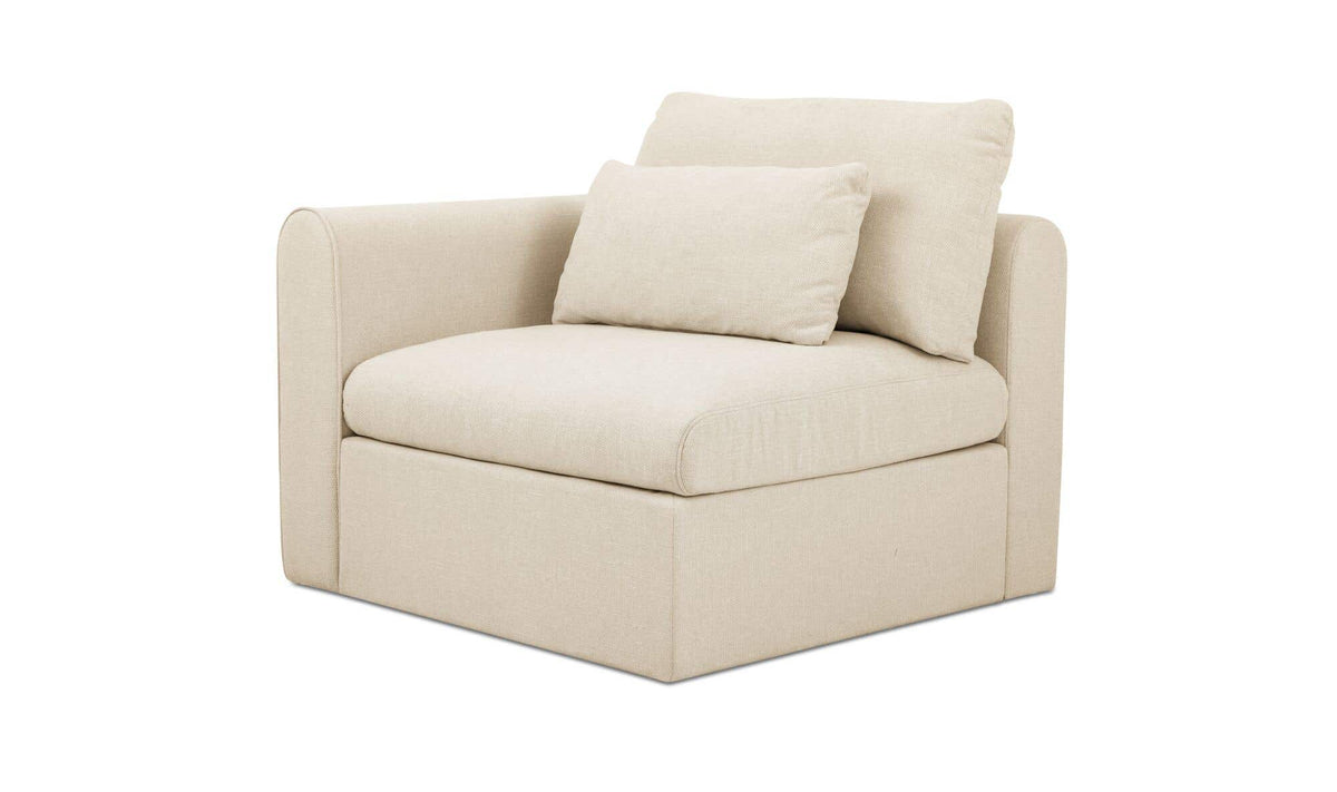 40.16" Light Beige Upholstered Left Arm Facing Chair