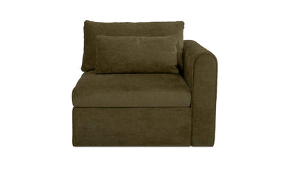 40.16" Dark Green Upholstered Right Arm Facing Chair