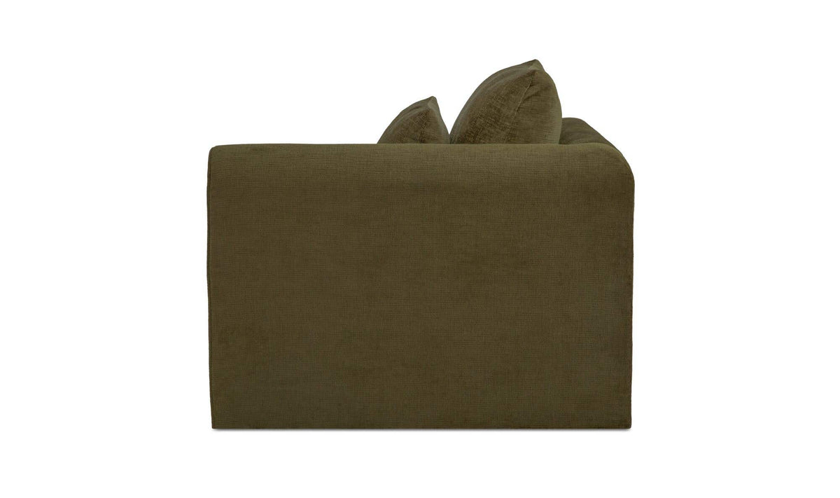 40.16" Dark Green Upholstered Right Arm Facing Chair