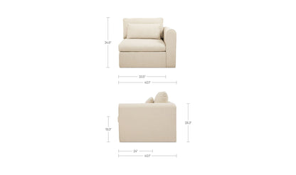40.16" Light Beige Upholstered Right Arm Facing Chair