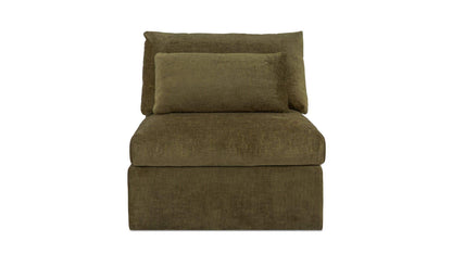 33.46" Dark Green Upholstered Slipper Chair