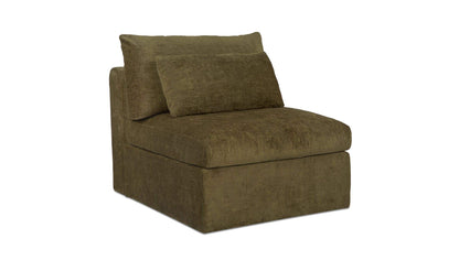 33.46" Dark Green Upholstered Slipper Chair