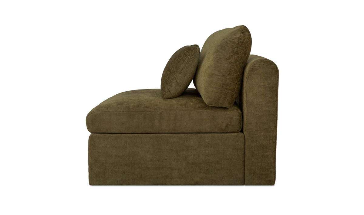 33.46" Dark Green Upholstered Slipper Chair