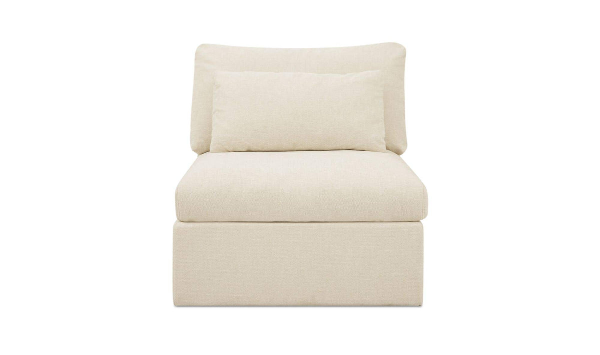 33.46" Light Beige Upholstered Slipper Chair