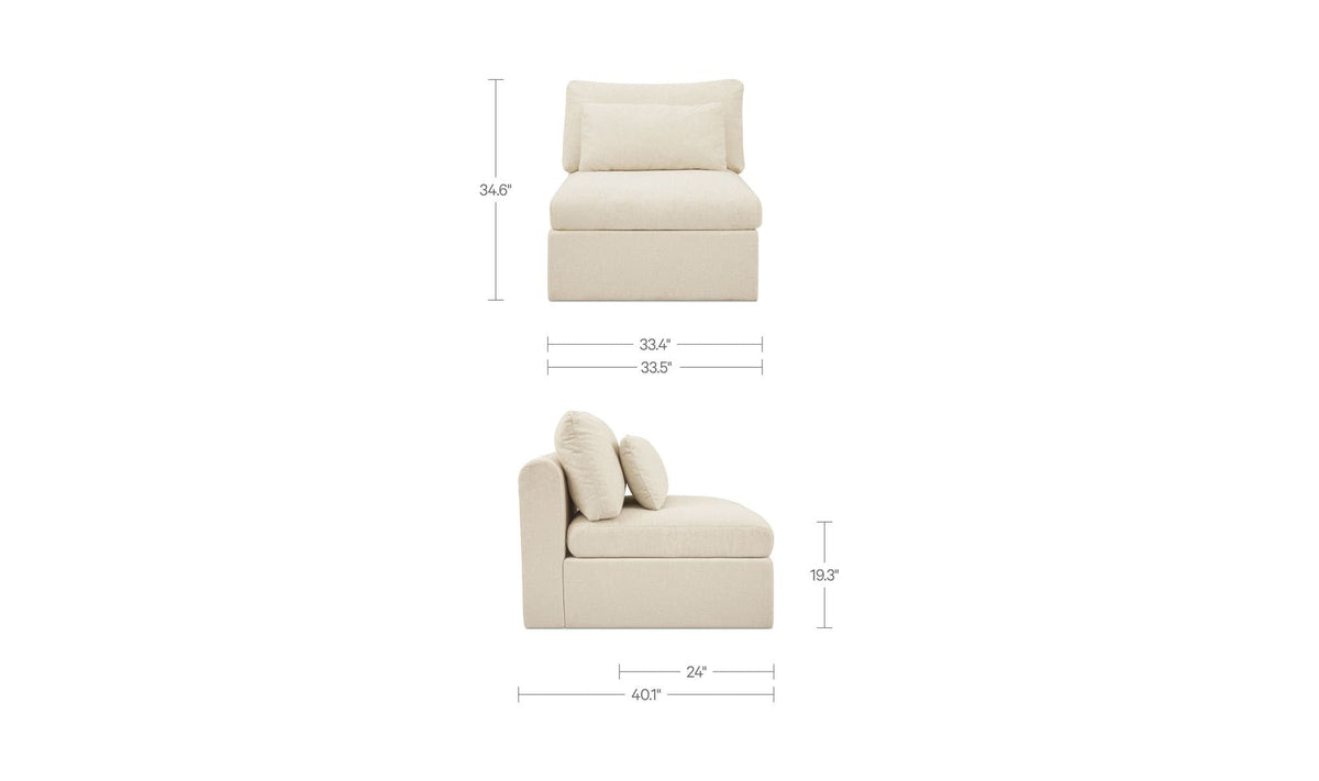 33.46" Light Beige Upholstered Slipper Chair
