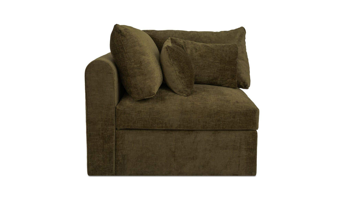 40.16" Dark Green Upholstered Corner Chair
