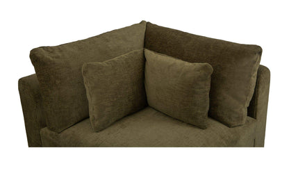 40.16" Dark Green Upholstered Corner Chair