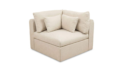 40.16" Light Beige Upholstered Corner Chair