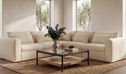 40.16" Light Beige Upholstered Corner Chair