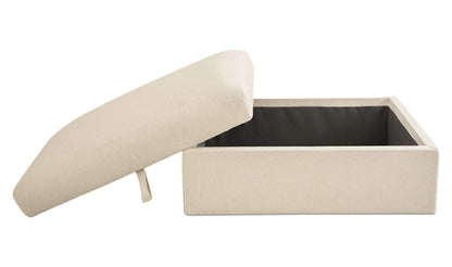 40.16" Light Beige Upholstered Storage Ottoman