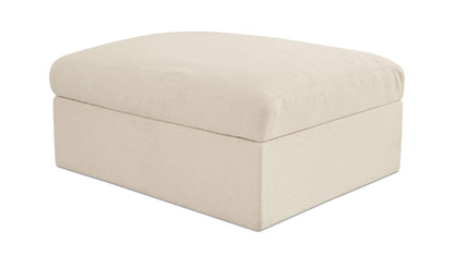 40.16" Light Beige Upholstered Storage Ottoman