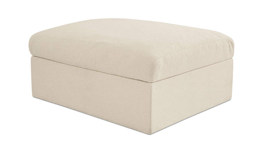 40.16" Light Beige Upholstered Storage Ottoman