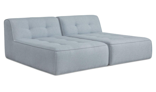 82.6" Light Blue Aluminum 2 Piece Outdoor Sun Lounger