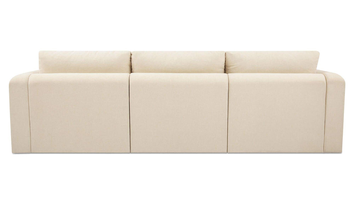 113.8" Light Beige Upholstered Modular Sofa