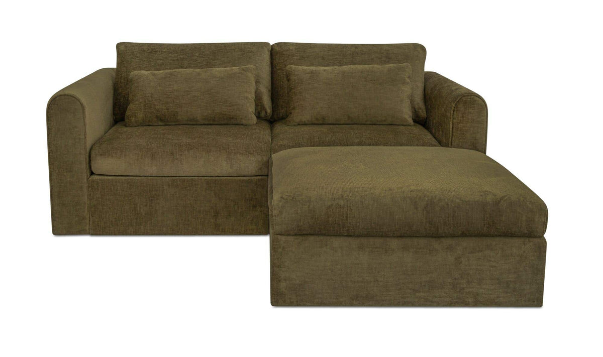 80.3" Dark Green Upholstered Nook Modular Sectional