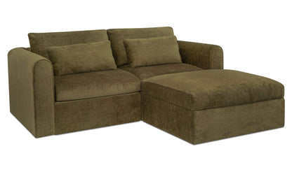 80.3" Dark Green Upholstered Nook Modular Sectional