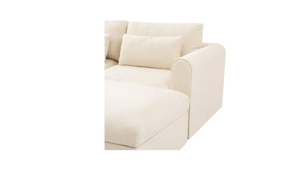 80.3" Light Beige Upholstered Nook Modular Sectional