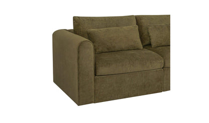 113.8" Dark Green Upholstered Lounge Modular Sectional