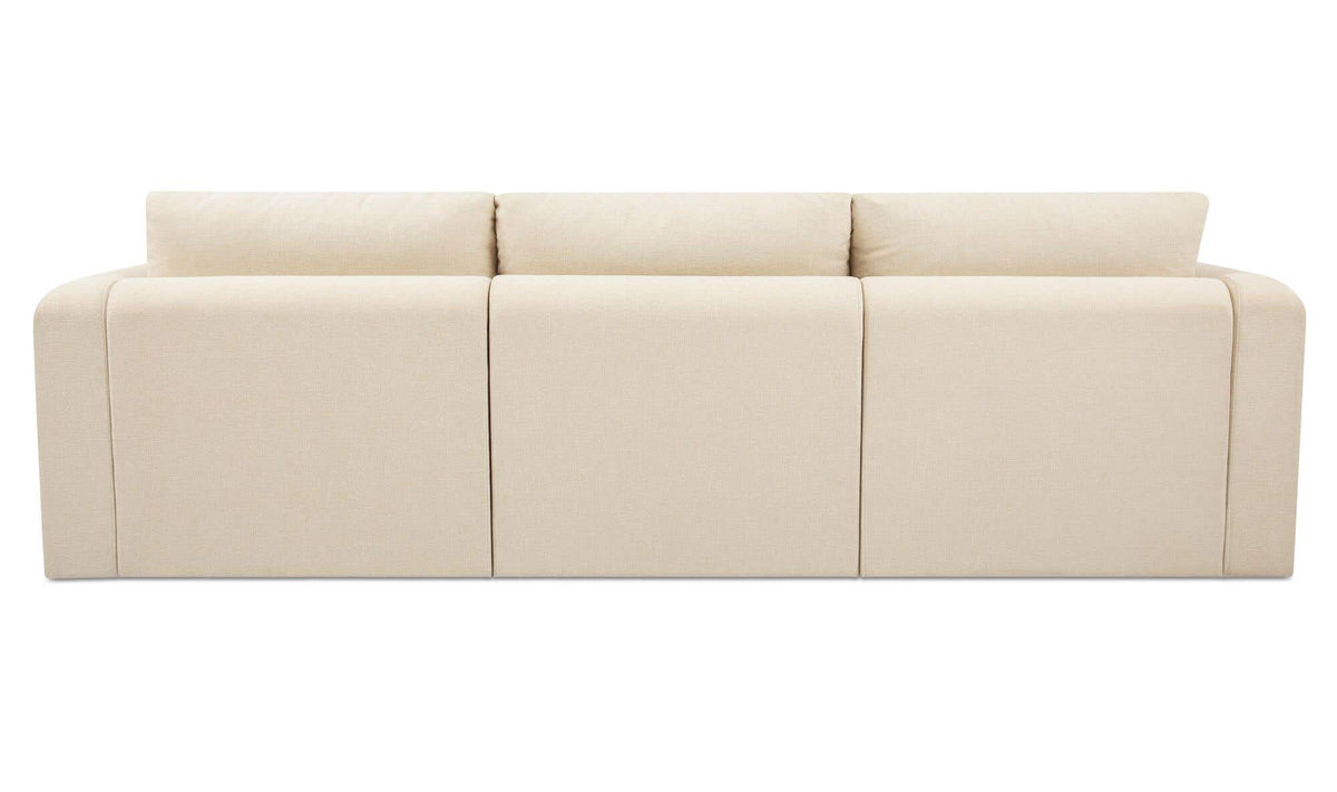 113.8" Light Beige Upholstered Lounge Modular Sectional