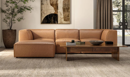 112" Sonoran Tan Leather Modular Sectional