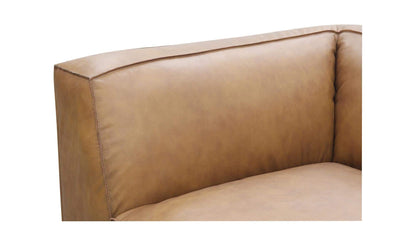 112" Sonoran Tan Leather L-Shaped Modular Sectional