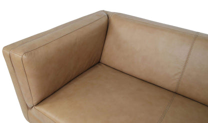 86" Tan Leather Sofa