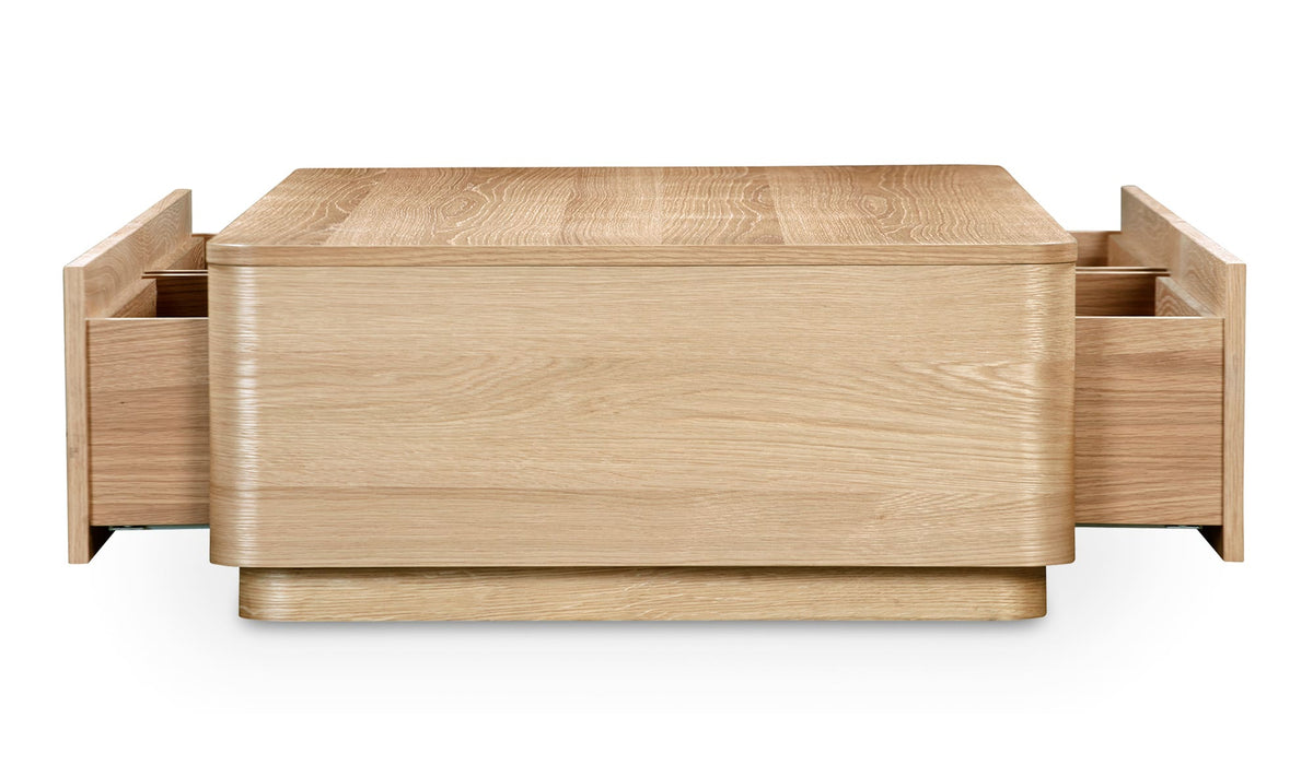 55" Oak Round Coffee Table