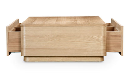 55" Oak Round Coffee Table