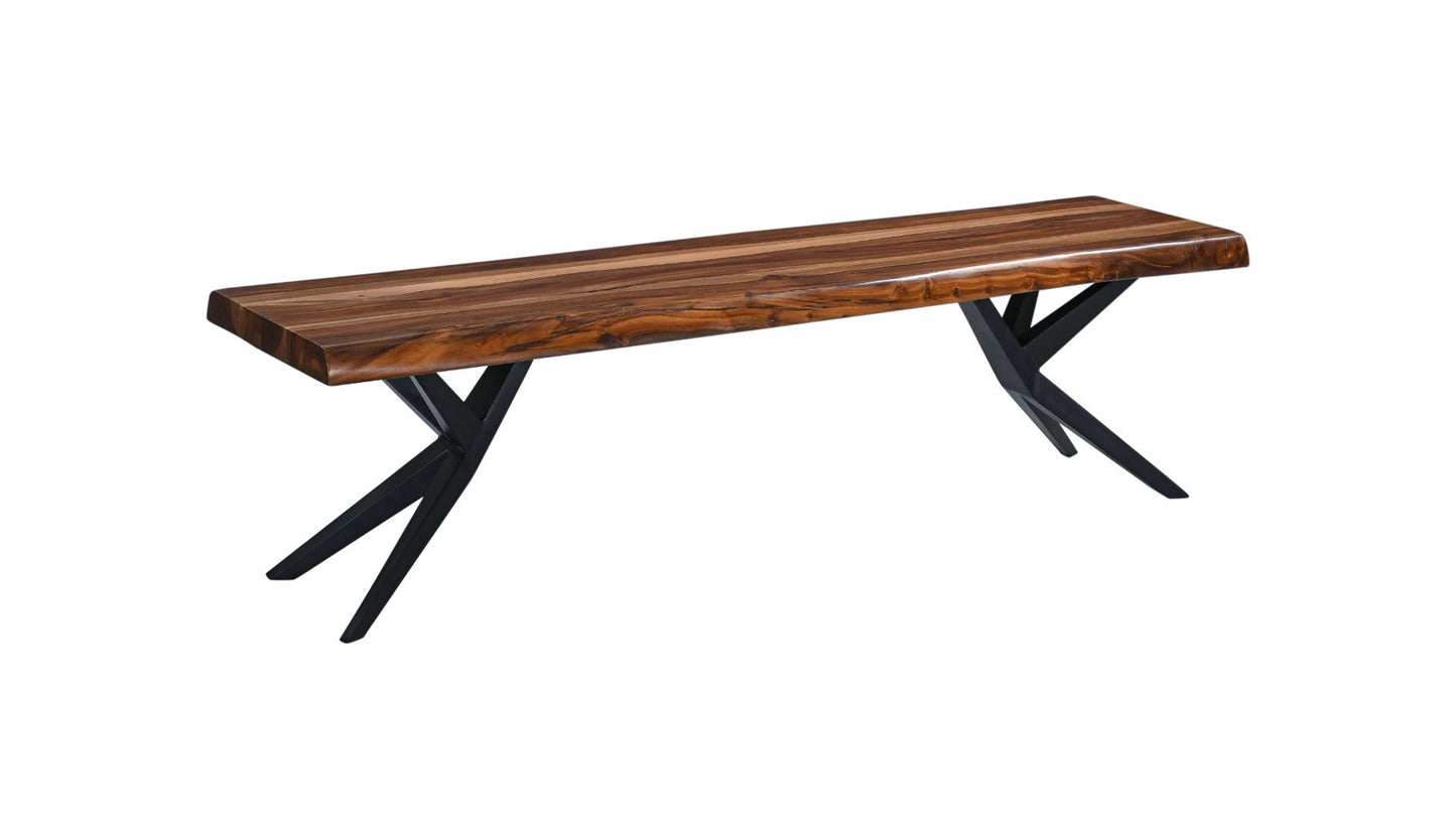 68" Natural Sheesham Wood Dining Bench