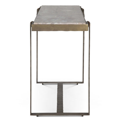 52" Capri Beige Marble Console Table