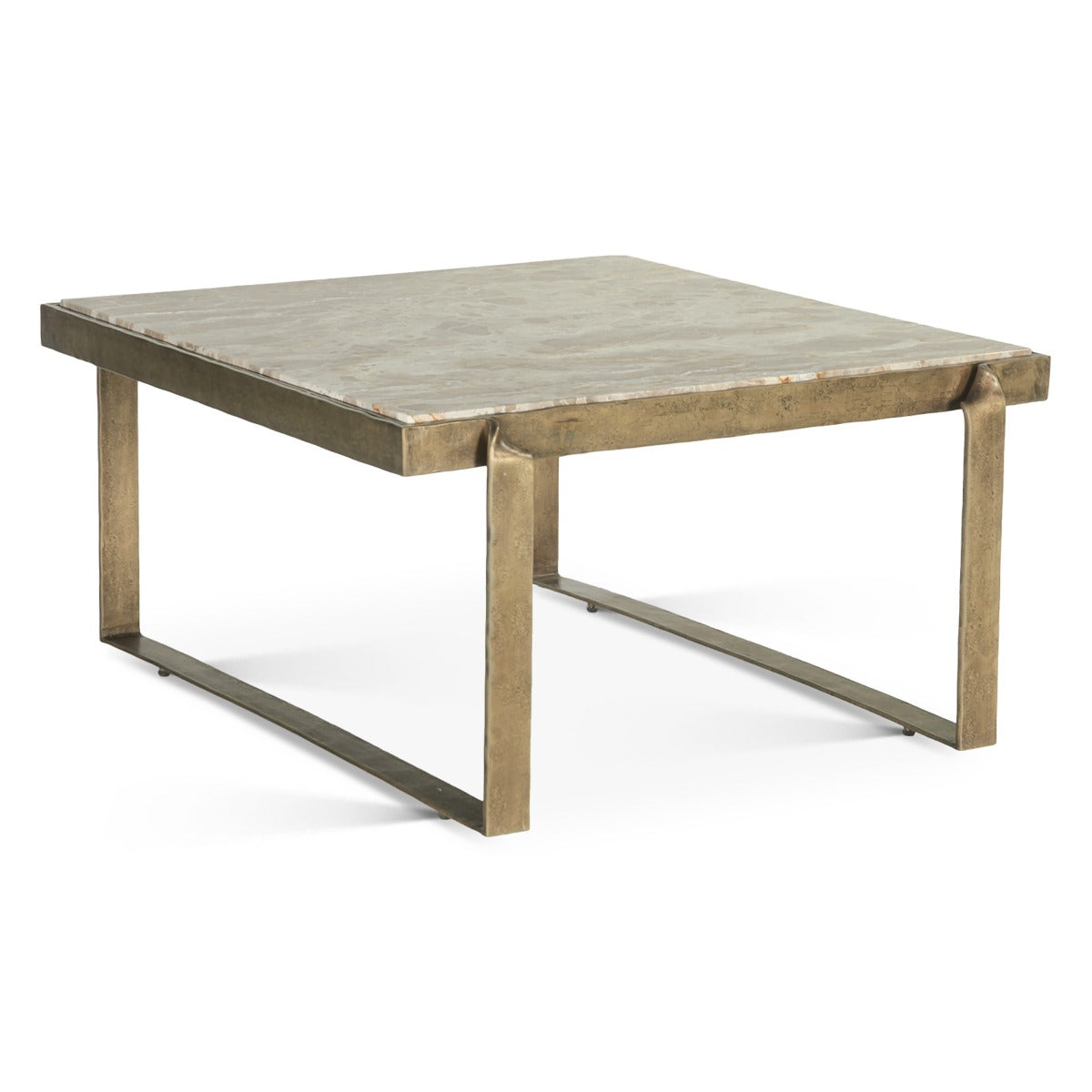 32" Capri Beige Marble Coffee Table