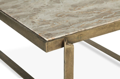32" Capri Beige Marble Coffee Table