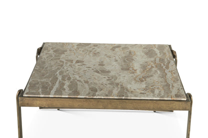 32" Capri Beige Marble Coffee Table