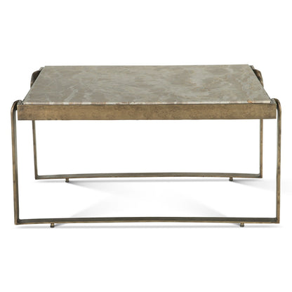 32" Capri Beige Marble Coffee Table