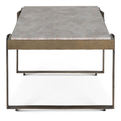 49" Capri Beige Marble Coffee Table