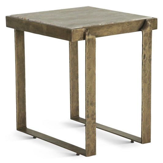 18" Capri Beige Marble Side Table