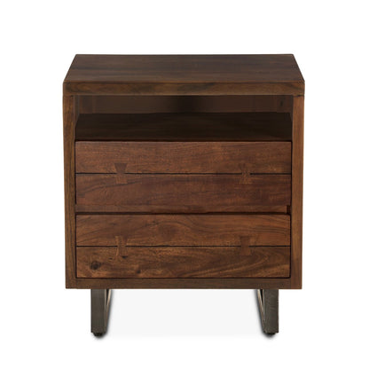24" Walnut Wood Nightstand