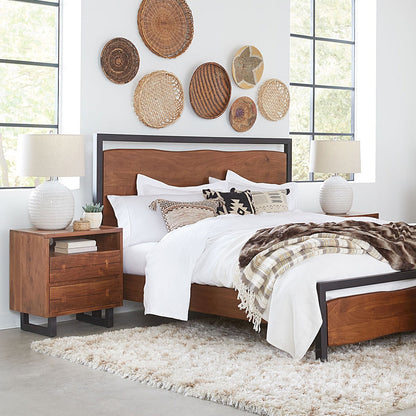 80" Walnut King Size Bed