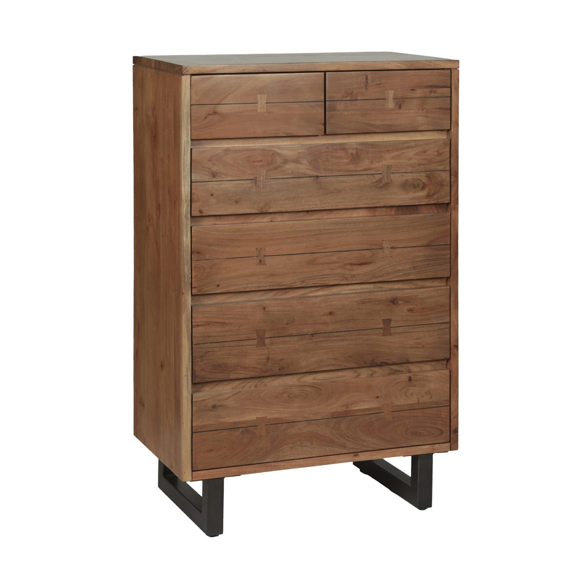 34" Smoked Acacia Wood Chest