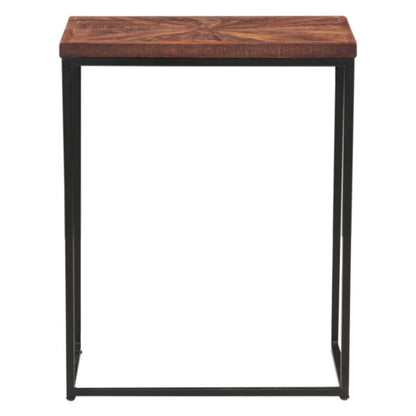 20" Sunburst Brownstone Iron Side Table