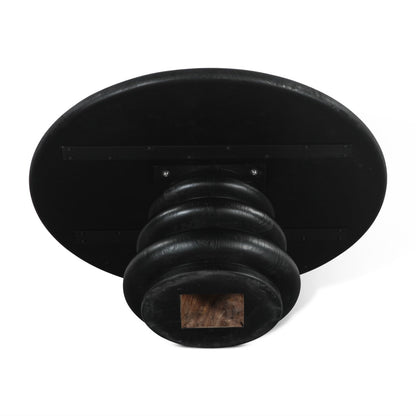 35" Distressed Black Mango Wood Coffee Table