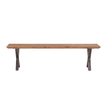 68" Smoked Acacia Wood Bench