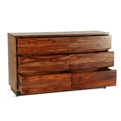 62" Natural Sheesham Wood Dresser