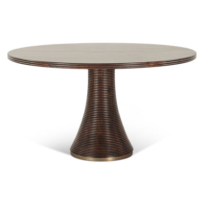 54" Dark Sienna Mango Wood Round Table