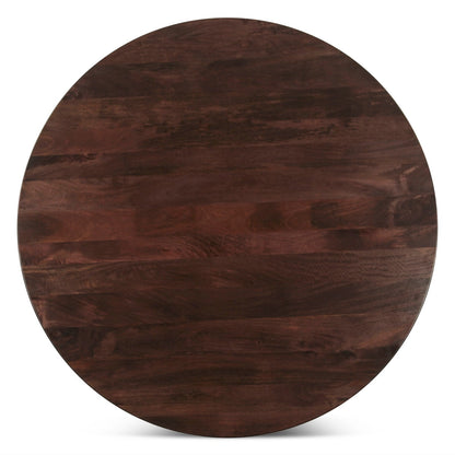 54" Dark Sienna Mango Wood Round Table