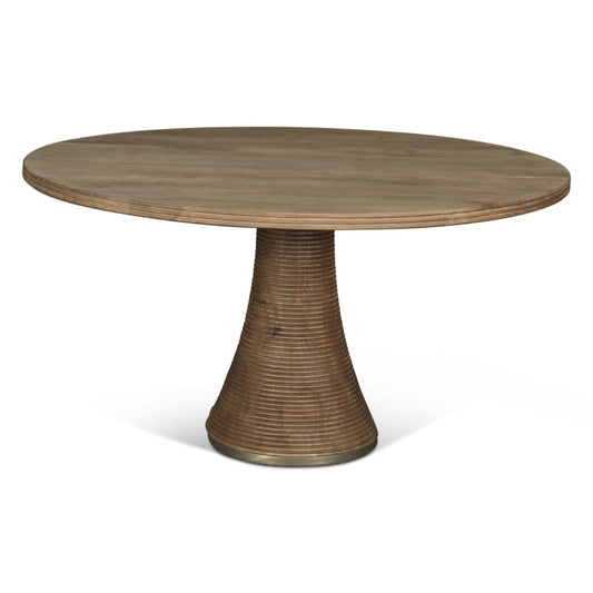 54" Natural Brown Mango Wood Round Table