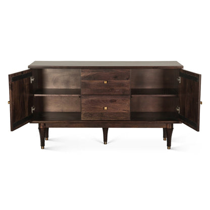 55" Dark Sienna Mango Wood Sideboard