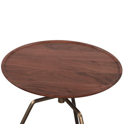 19" Walnut Wood Side Table